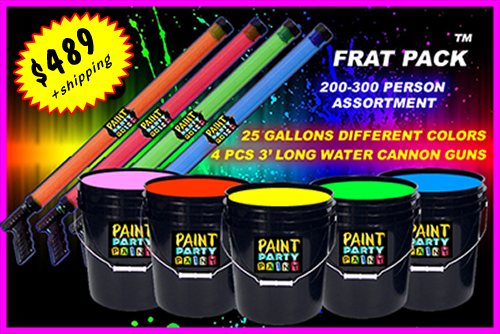 Black Light Paint in Assorted Colors - Washable Fluorescent Paint & Paint  Guns - FRAT PACK, Paint Party Paint