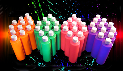 Washable Neon Paint - Assortment #2 Green-Orange-Pink-Purple